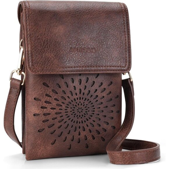 Handbags - Small Leather Crossbody Bag Women Phone Wallet Purse with Adjustable Strap
